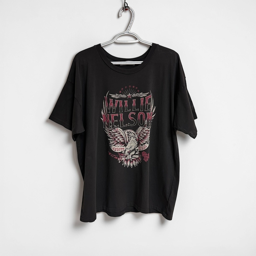 Daydreamer Willie Nelson Abbott Texas Graphic T Shirt Large Vintage Black Size L - Picture 2 of 7